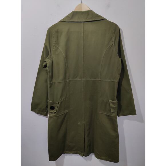 CMC By Color Me Cotton Green Trench Single Breasted Utility Cargo Jacket Size S - Picture 6 of 11